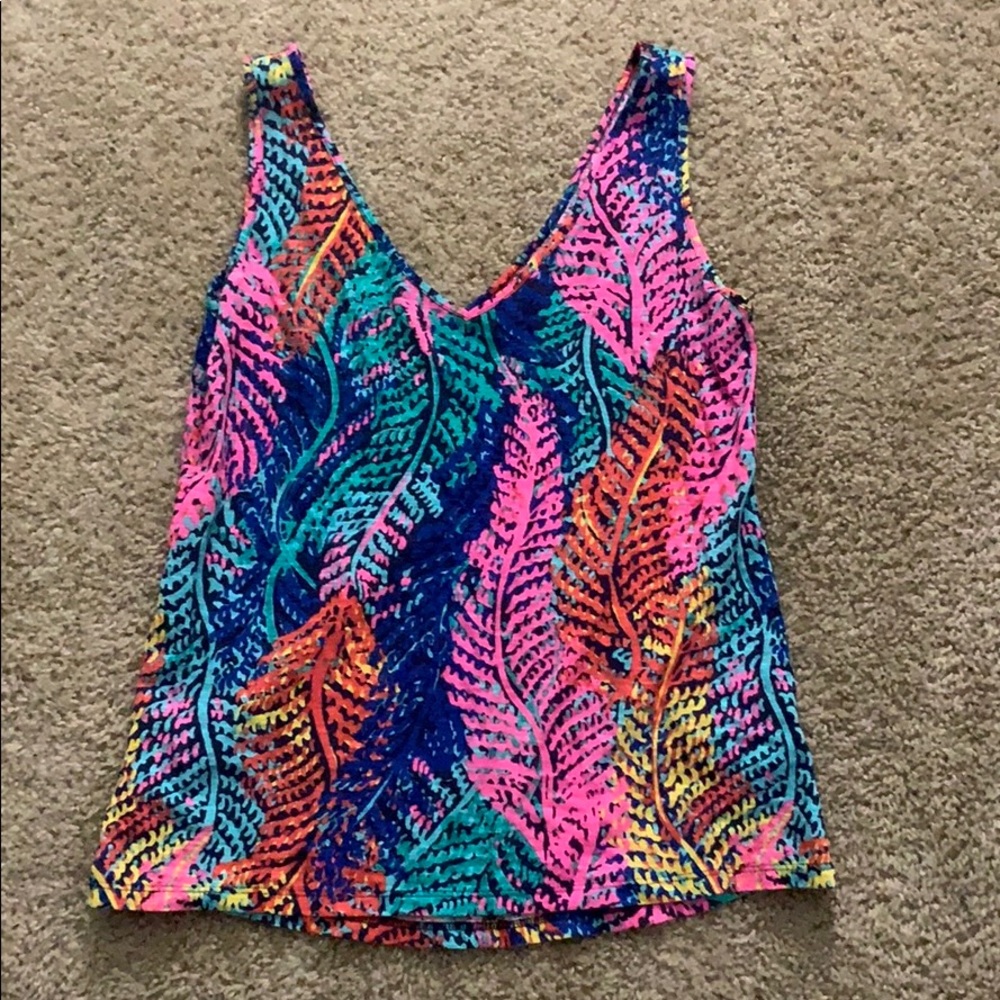 Lilly Pulitzer Gigi V-neck Tank in Palm Reader